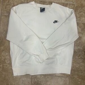 Nike White Crewneck Sweater Classic Design